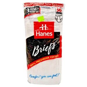 Vintage Hanes Men's Cotton Briefs NOS 3Pk Size 36 1996